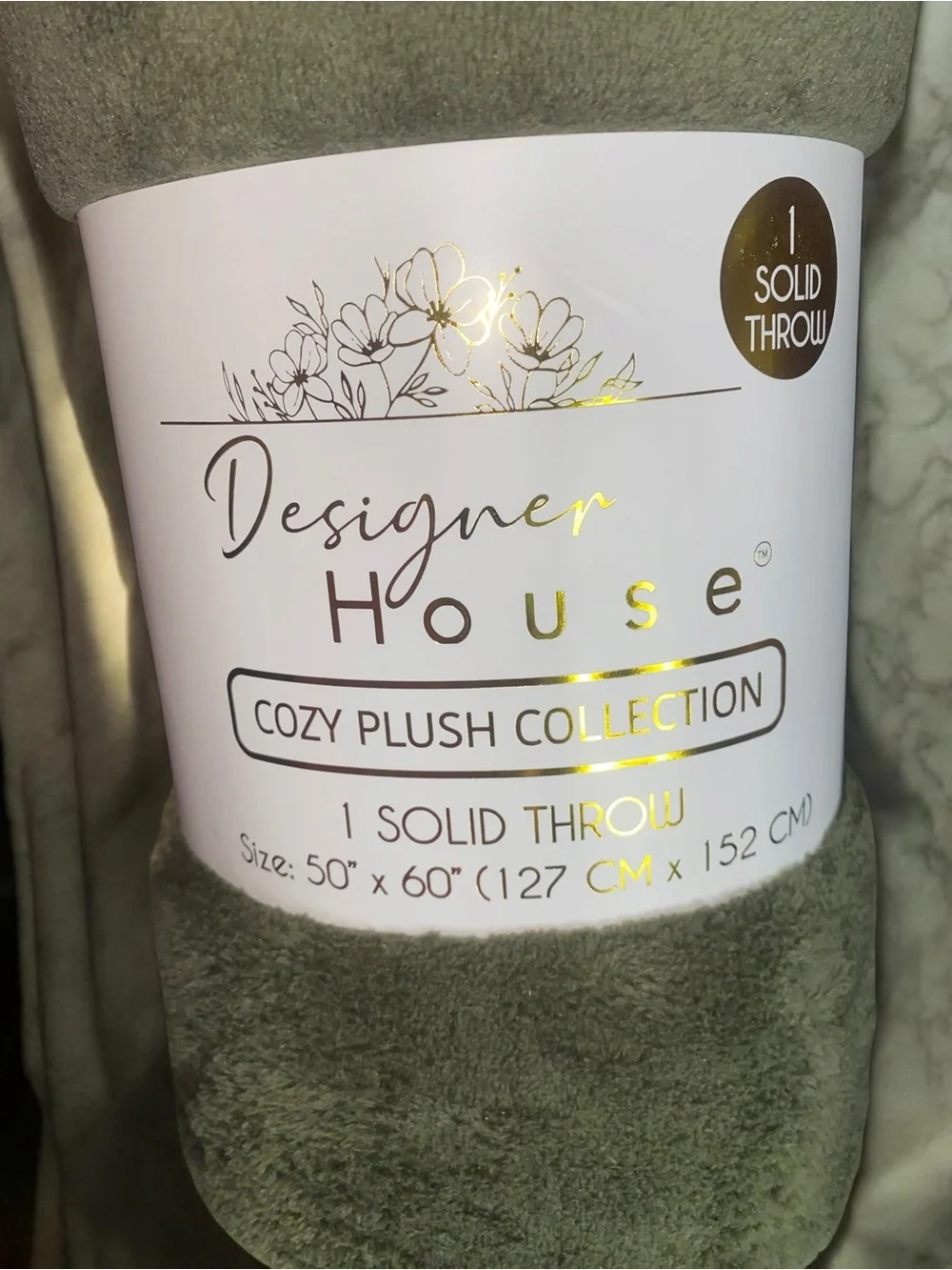 Solid Cozy Plush Throw Blanket - Olive Green